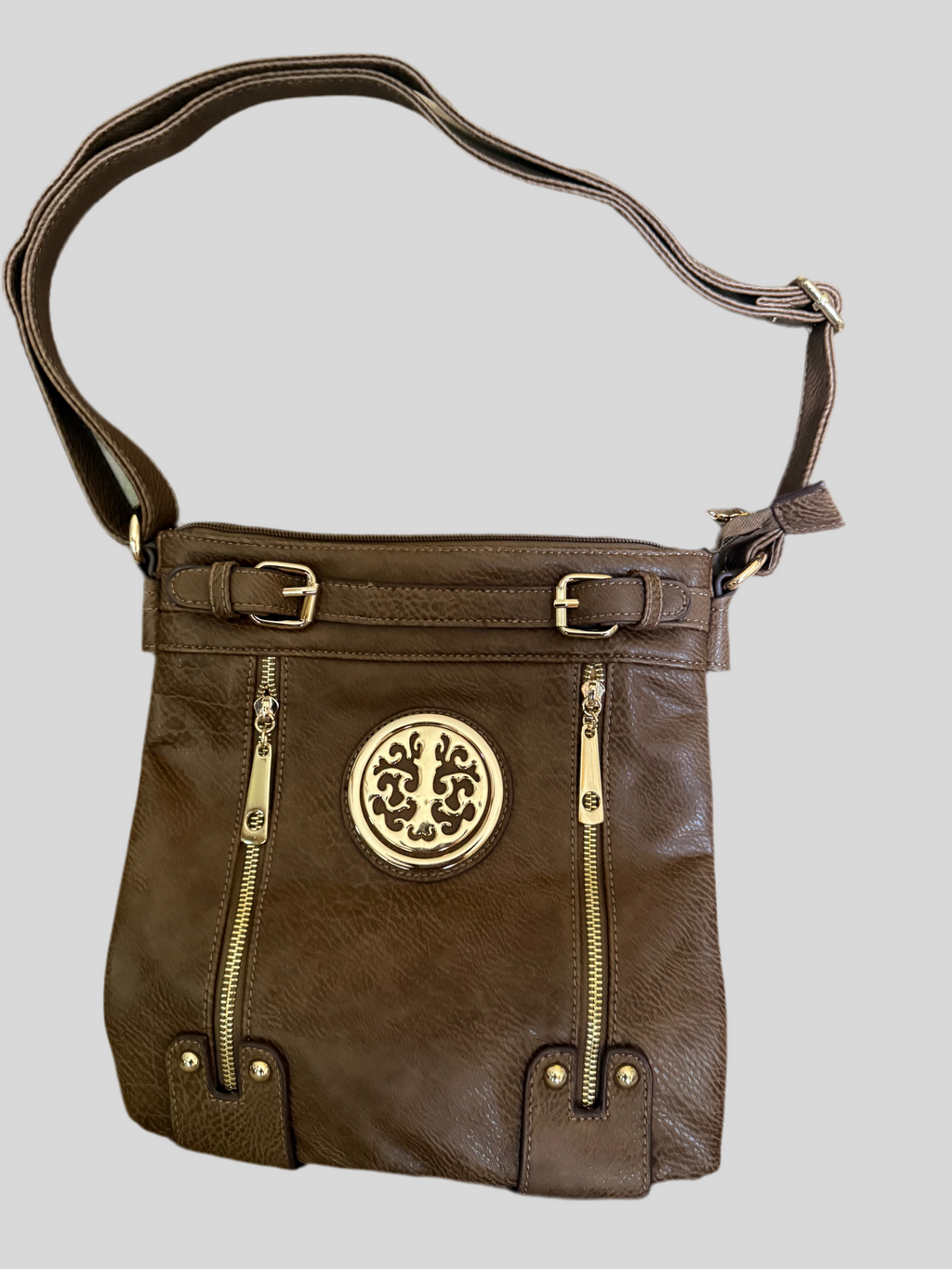 “Vintage Charm Faux Leather Crossbody Bag”
